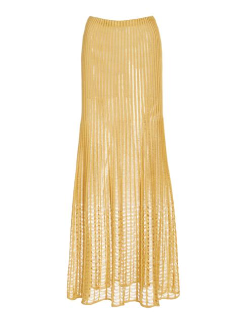 GABRIELA HEARST Althea Skirt in Gold Shappe Silk