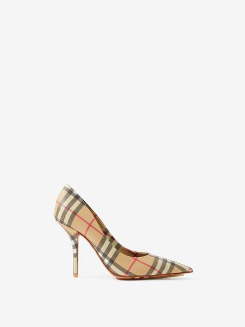 Vintage Check Point-toe Pumps