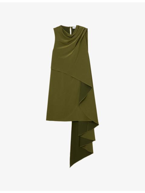 REISS Wrenley Draped Satin Mini Dress