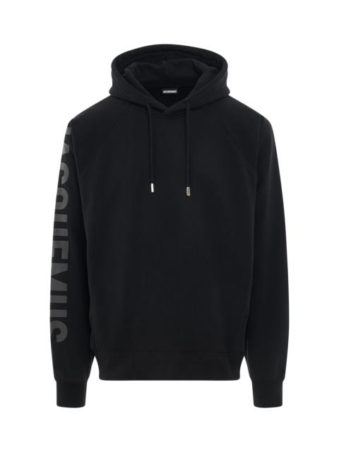 JACQUEMUS Typo Logo Hoodie in Black