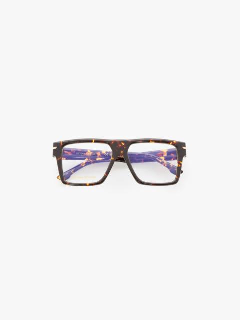 Victoria Beckham Sculpted Flat Top Frame In Havana