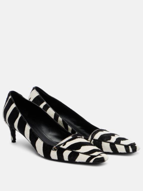 KHAITE Celia 50 zebra-print calf hair pumps
