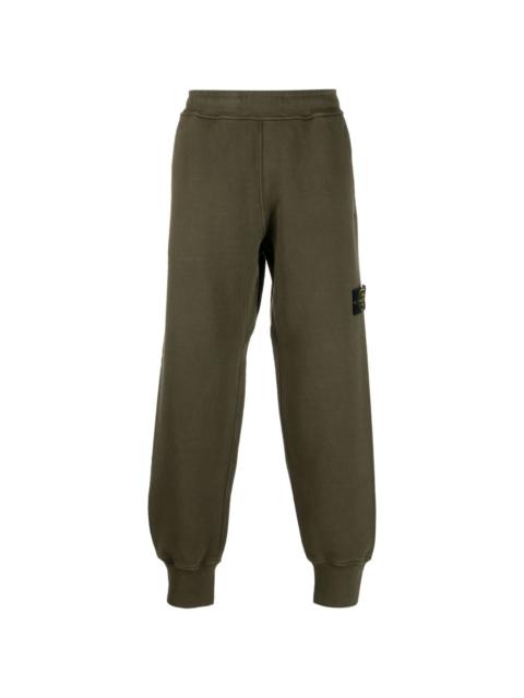 Compass-patch cotton track pants