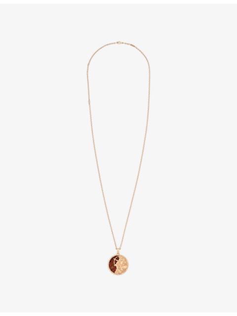 Van Cleef & Arpels Zodiaque Sagittarius 18ct Rose-Gold And Red Pietersite Pendant Necklace