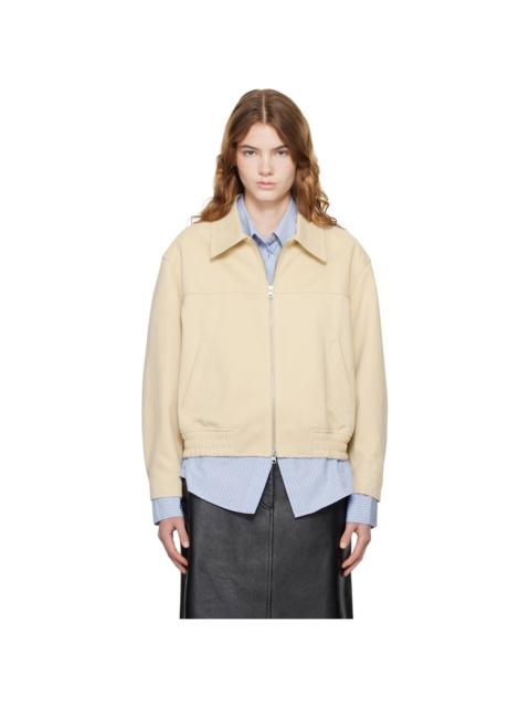 Dunst Beige Collared Faux-Suede Jacket