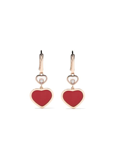 Chopard 18kt rose gold Happy Hearts diamond drop earrings
