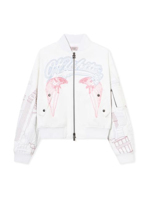 Off-White Skyline Cropped Bomber