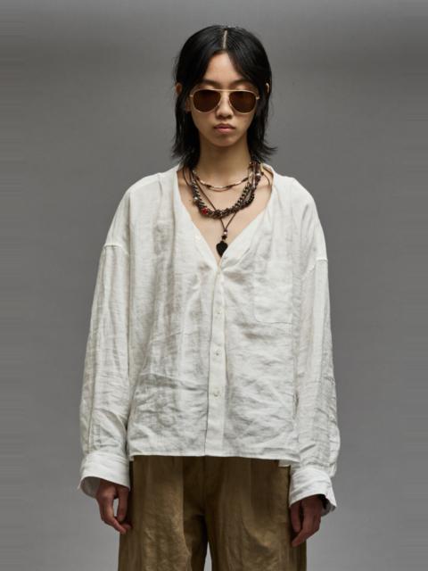R13 TWISTED NECK SHIRT - WHITE