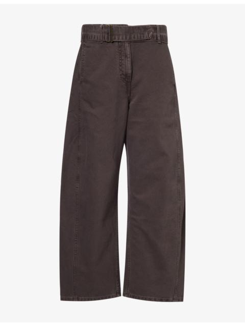 MAGDA BUTRYM Belted Barrel-Leg Denim Jeans