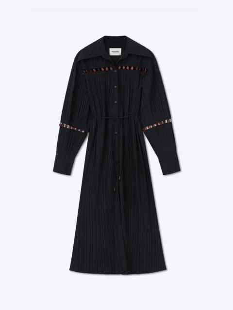 Nanushka MARAH - Pleated shirt dress - Off black