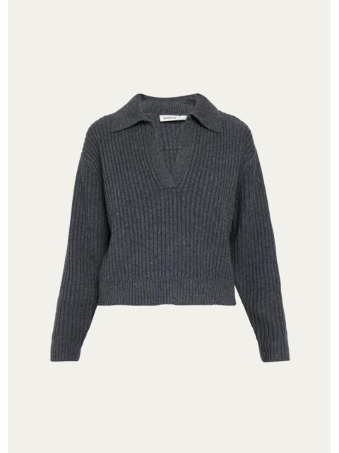 SIMKHAI Natalia Rib-Knit Fringe Sweater