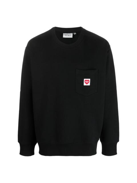 logo-patch cotton-blend sweatshirt