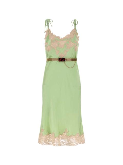 Pastel Green Satin Dress