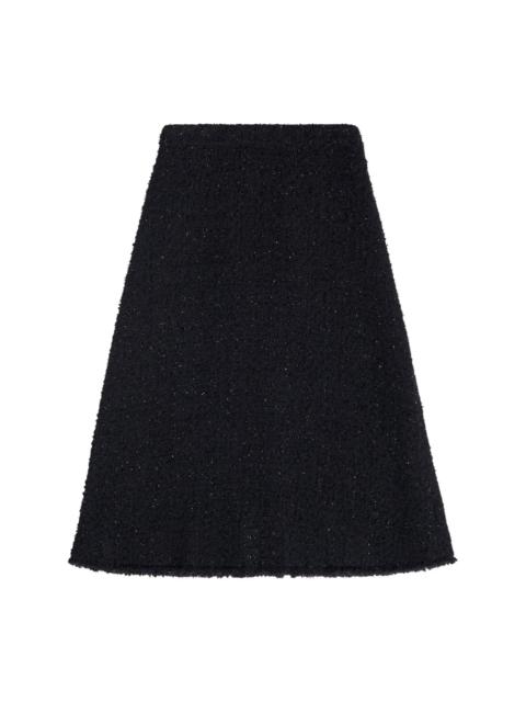 A-line bouclé skirt