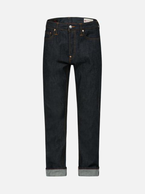 EVISU SEAGULL EMBROIDERY AND BROCADE PATCHED CARROT FIT DENIM JEANS #2017