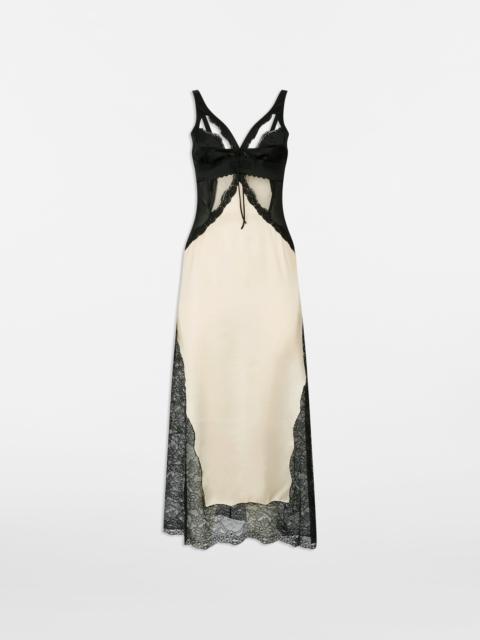 THE ATTICO BLACK AND IVORY MIDI DRESS