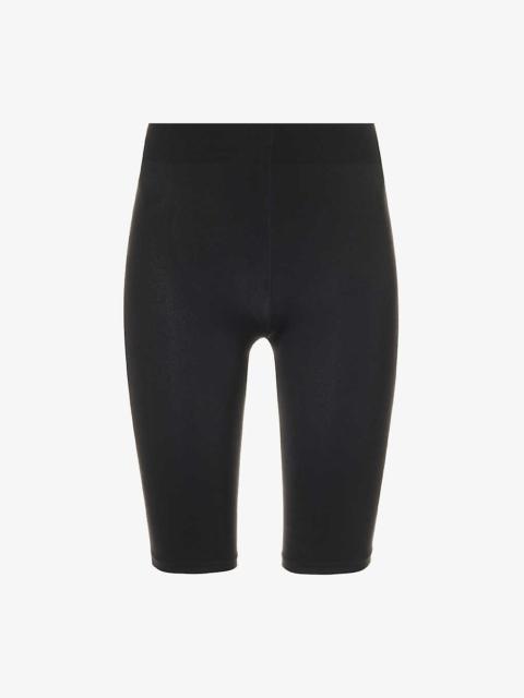 FALKE High-rise brushed-texture stretch-jersey shorts