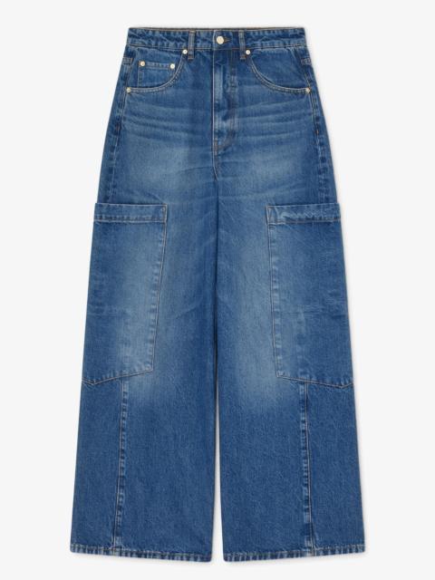 GANNI BAGGY WIDE JEANS IN RIGID DENIM