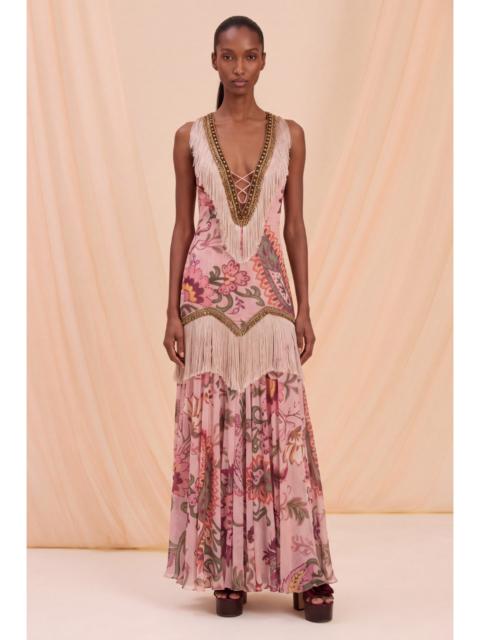 PatBO BOHO EMBELLISHED FRINGE GOWN