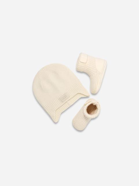 UGG ® Infants' Skylar and ® Beanie Knit/Textile/Recycled Materials Slippers in Cream