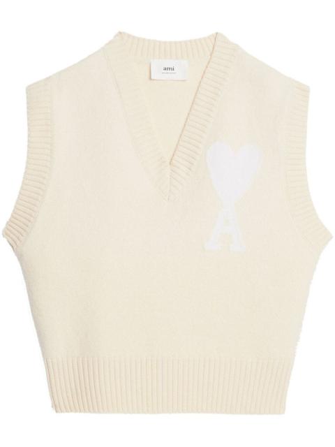 AMI Paris logo-intarsia knit vest