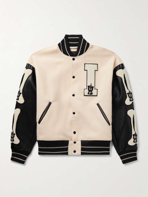 Kapital Faux Leather and Wool-Blend Varsity Jacket