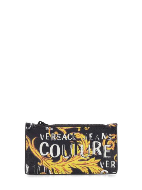 VERSACE JEANS COUTURE Baroque Saffiano leather zip-up wallet