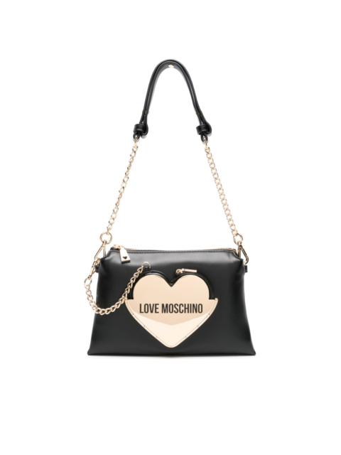 Moschino heart-plaque faux-leather shoulder bag