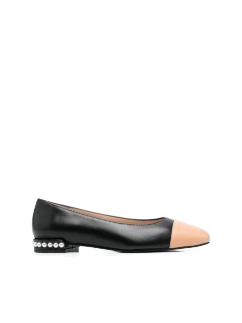 Stuart Weitzman 10mm faux-pearl leather pumps