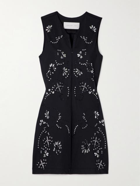 CONNER IVES Crystal-embellished Recycled Jersey Mini Dress
