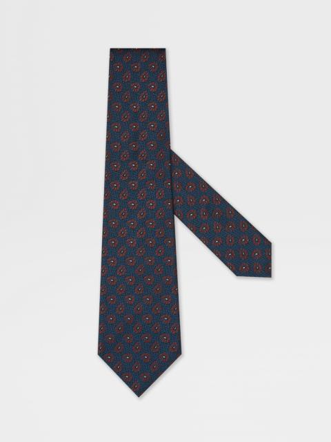 ZEGNA TEAL BLUE SILK TIE