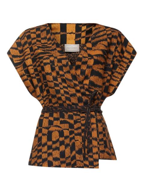 Pierre-Louis Mascia geometric-print wrap top