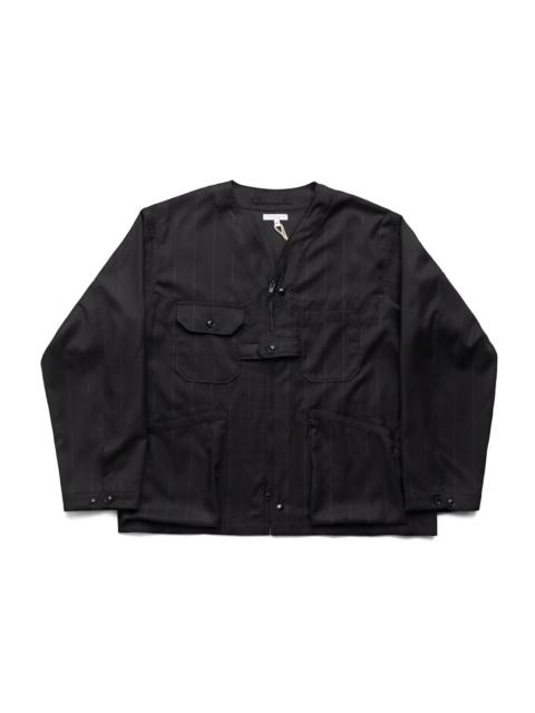 Engineered Garments Cardigan Jacket Polyester Lurex Stripe - Black