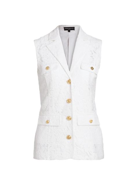 GENERATION LOVE Women's Curtis Floral Lace Sleeveless Blazer - White