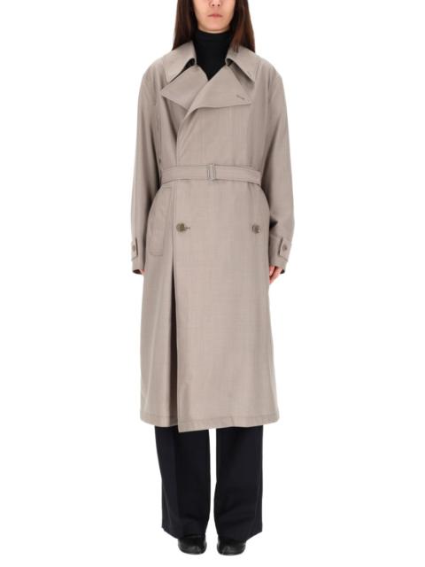 COTTON BLEND DOUBLE-BREASTED TRENCH COAT
