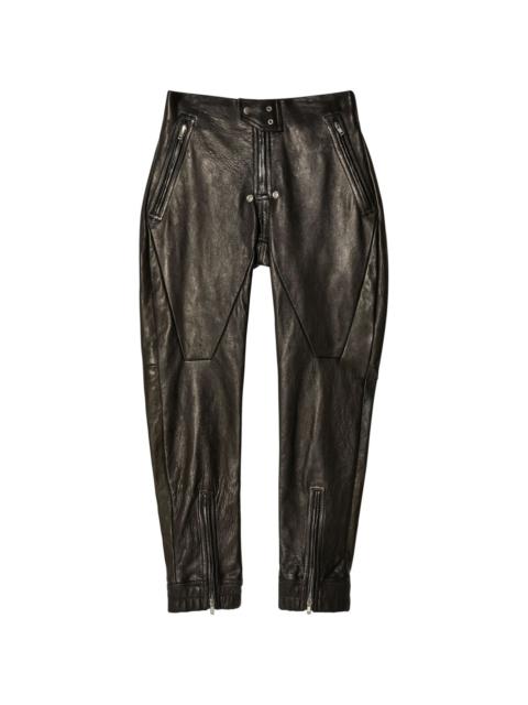 Luxor leather tapered trousers
