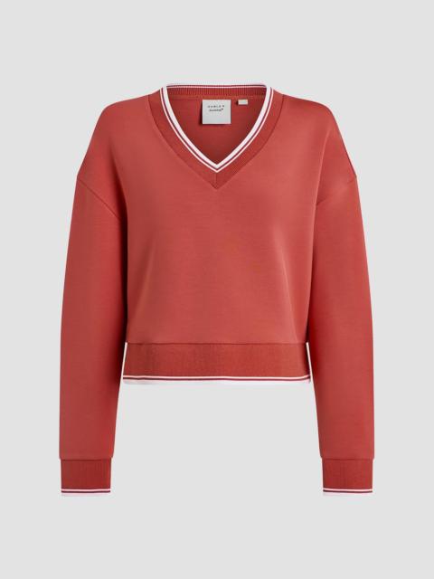 VARLEY Women's Blithe DoubleSoft Striped-Trim Sweatshirt - Baked Apple