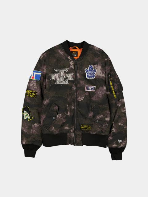 ALPHA INDUSTRIES TORONTO MAPLE LEAFS X ALPHA X NEW ERA MA-1 BOMBER JACKET (BLACK CAMO)