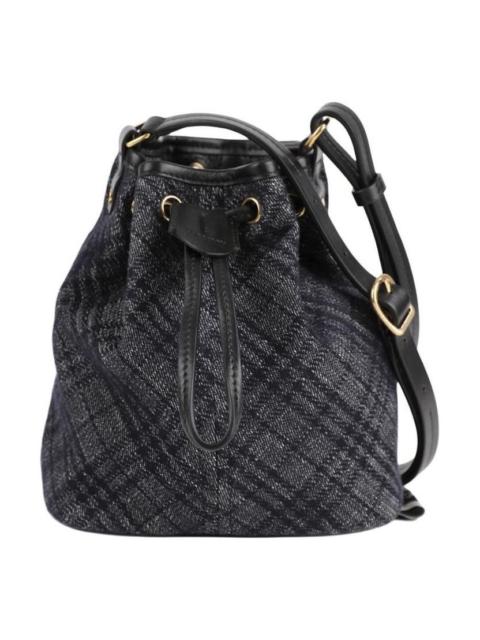 Burberry (WMNS) Burberry Drawstring Denim Bucket Bag 'Black' 8111940