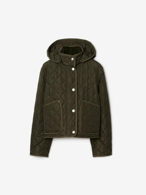 Burberry Diamond Quilted Nylon Cropped Jacket
