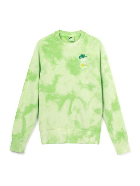 Nike Men's Nike Sportswear Tie Dye Daisy Embroidered Round Neck Bright Green DM5011-332