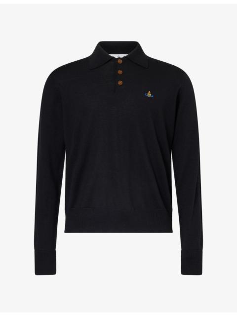 Vivienne Westwood Mark Long-Sleeve Wool Polo Shirt