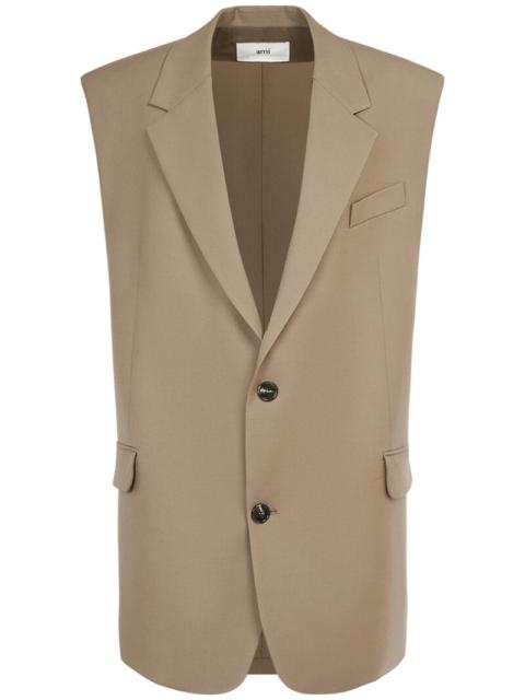 Two-button oversize wool waistcoat