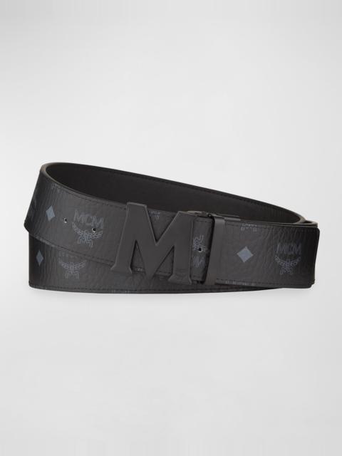 MCM Visetos Reversible Matte-Buckle Belt