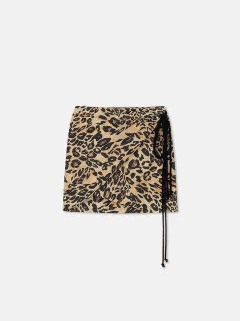 Nanushka Printed Cotton-Voile Wrap Mini Skirt