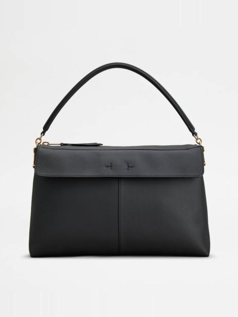 Tod's TOD'S T CASE BAULETTO IN LEATHER MEDIUM - BLACK