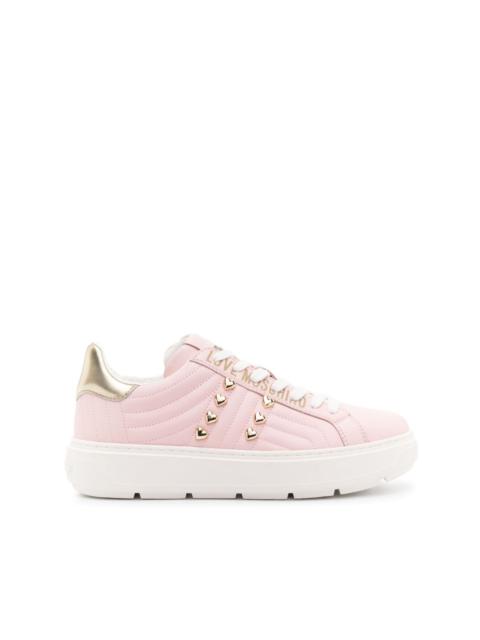 stud-embellished leather sneakers