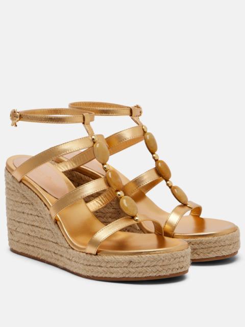Gianvito Rossi Shanti leather espadrille wedges