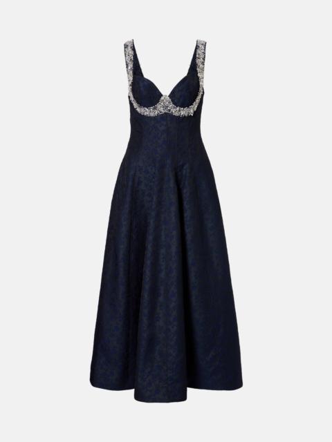 SIMKHAI Charlotte embellished jacquard midi dress