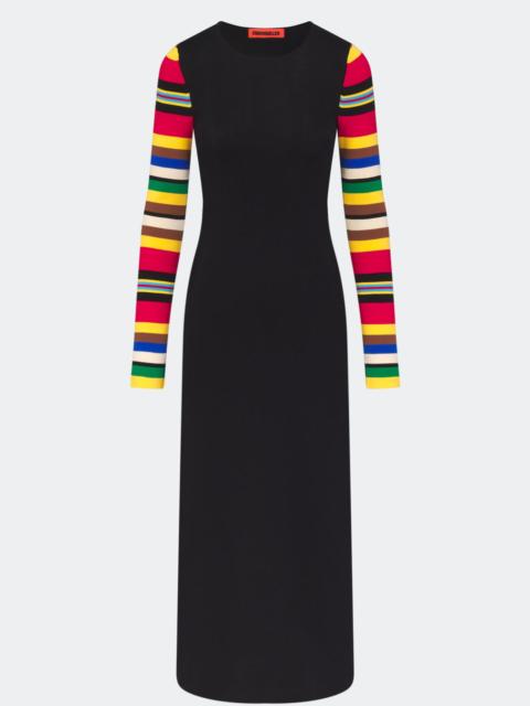 SIMONMILLER Adri Knit Maxi Dress In Black/Multi Stripe